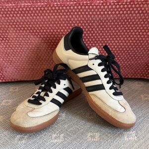 adidas Women’s Black and Beige Sambas - size 7.5, fits like size 8